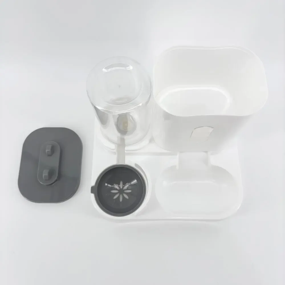 Small Cat Feeding Station with Food & Water Dispenser - Easy Clean Pet Feeder